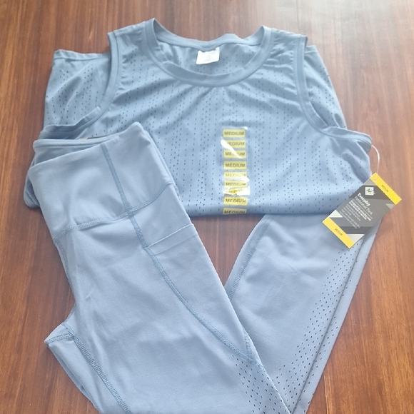Member's Mark Pants - Women's Blue Leggings and Top Set NWT
